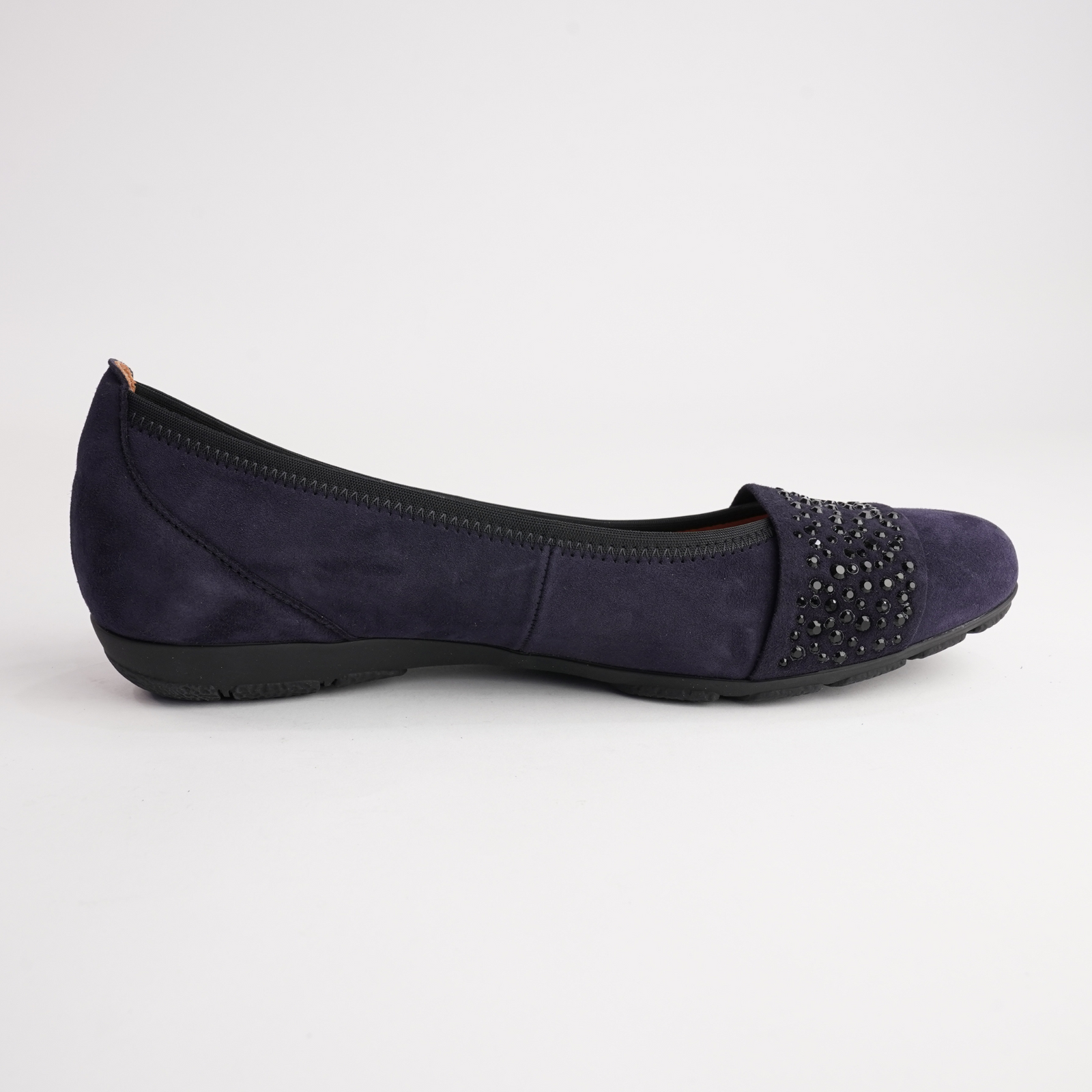 Greta Navy Suede Leather Ballet Flats