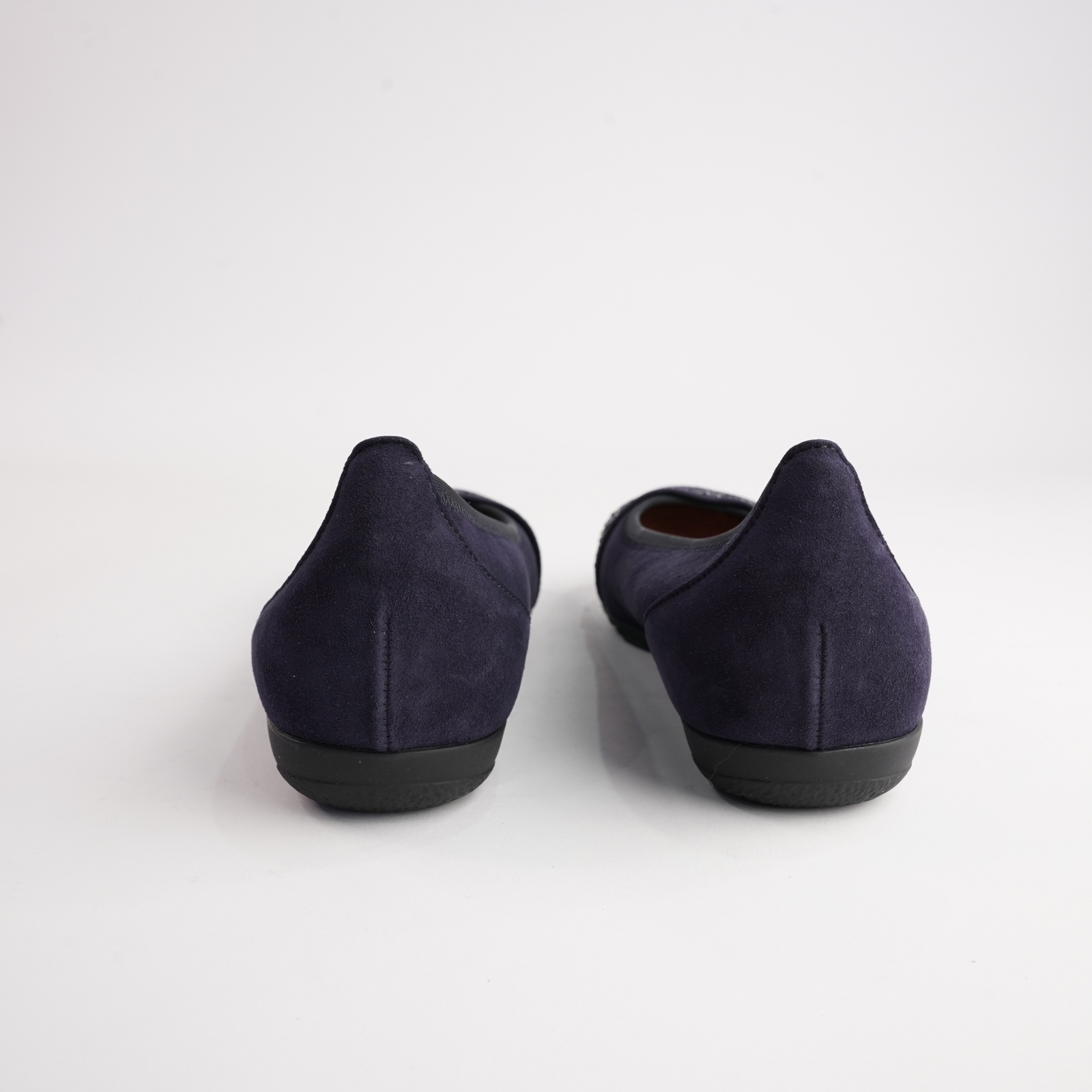 Greta Navy Suede Leather Ballet Flats