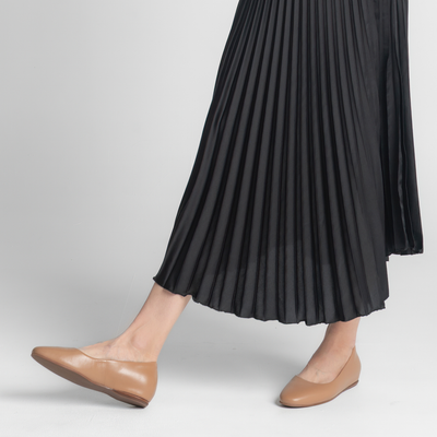 Dorset Macchiato Leather Ballet Flats