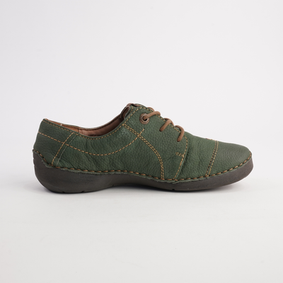 Fergey 20 Grun Leather Lace Up Flats