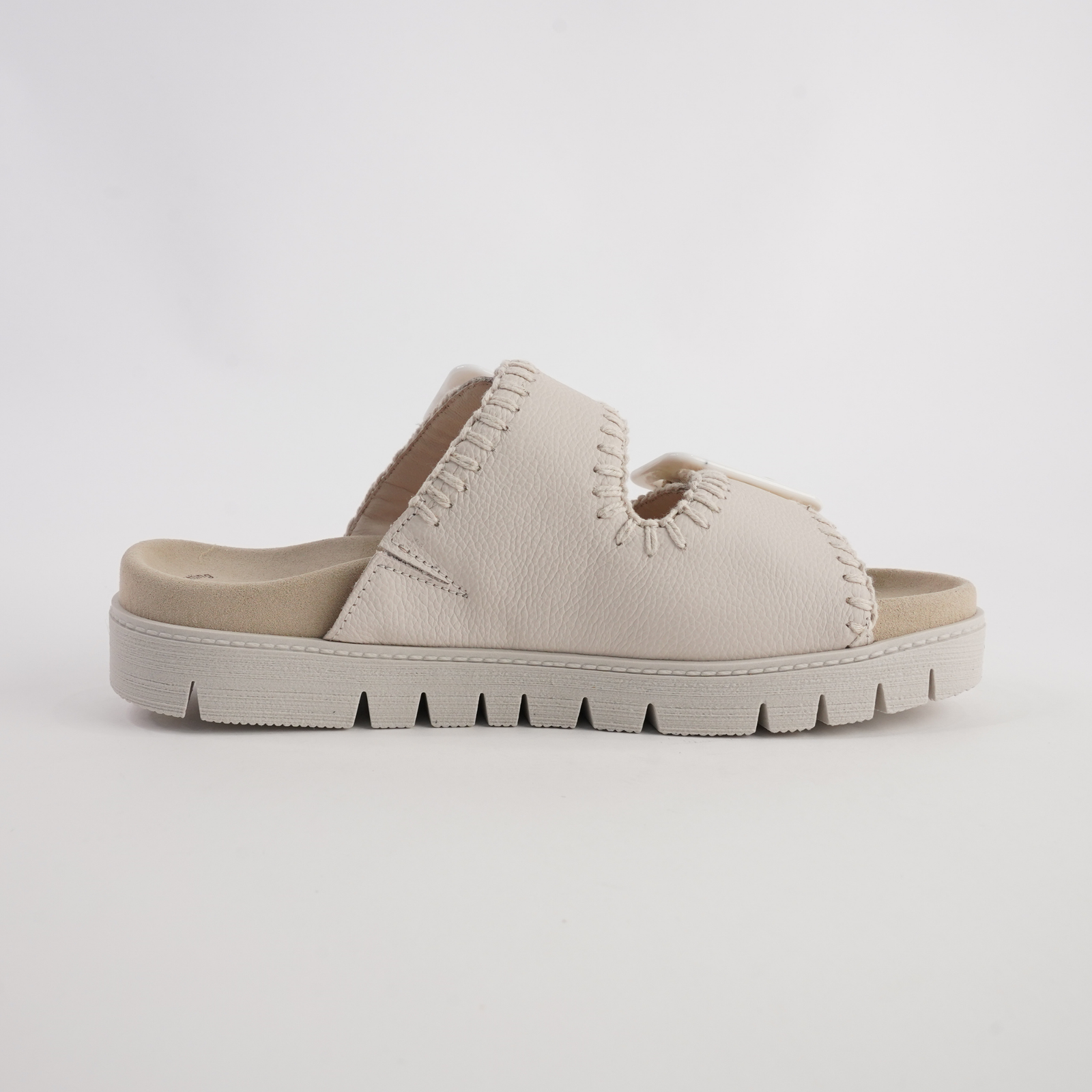 Rita Creme Leather Slides