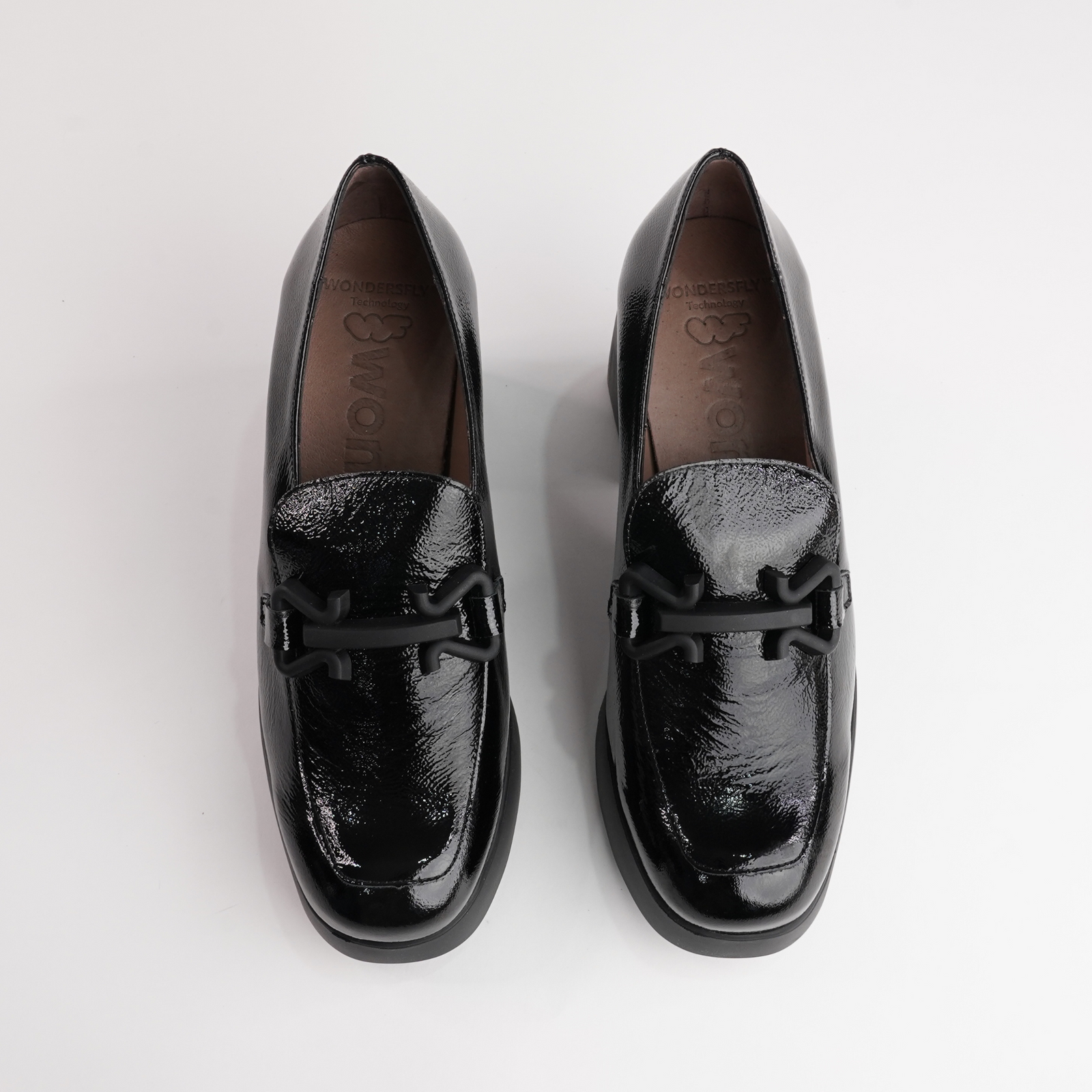 Callisto Black Leather Heels