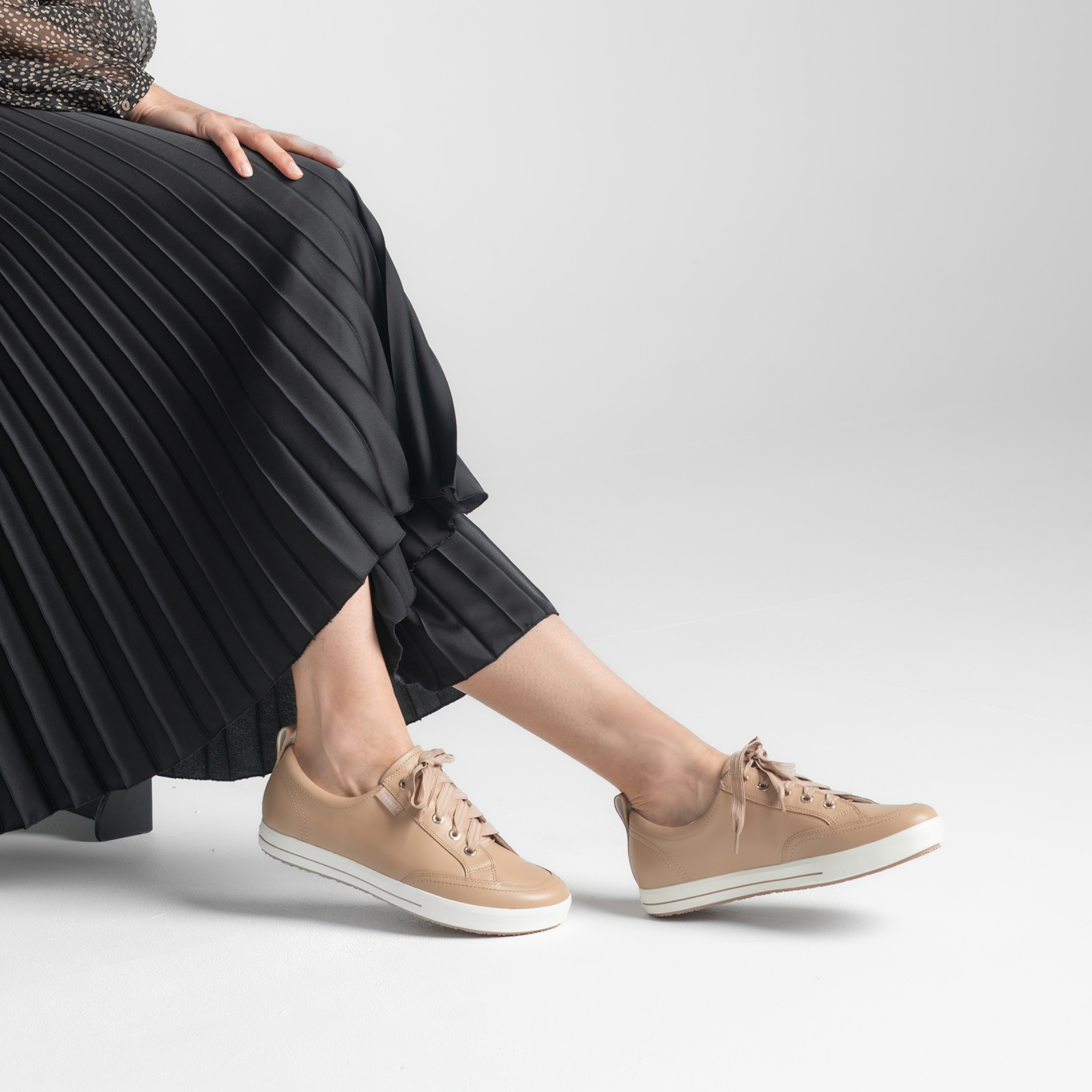 Ellie V Sand Leather Sneakers