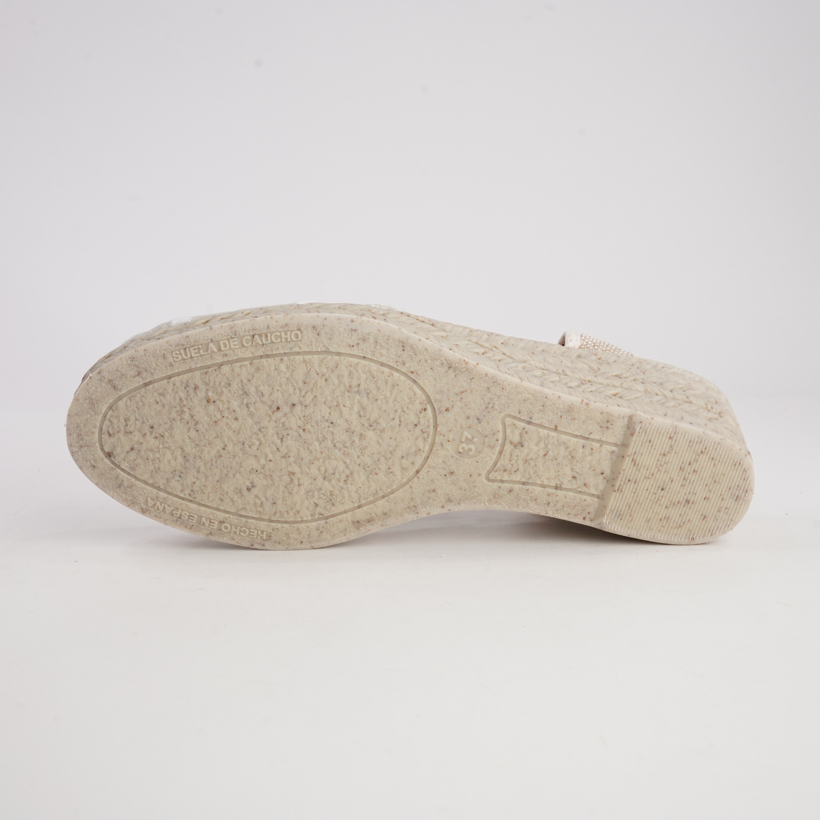 R18021 Beige Spot Espadrille Wedges