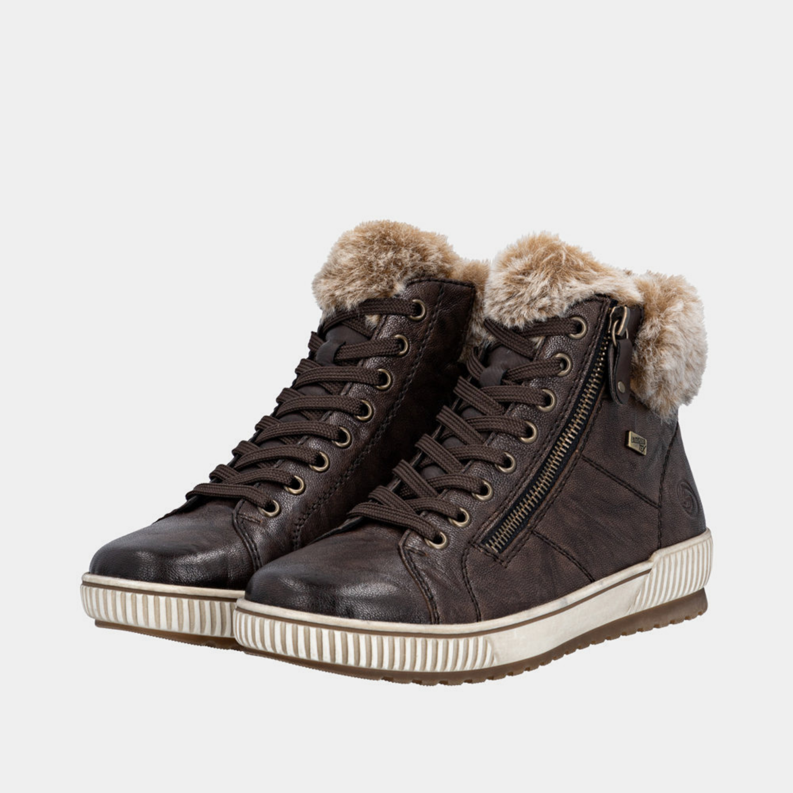 D0780 Havana Leather Lace Up Boots