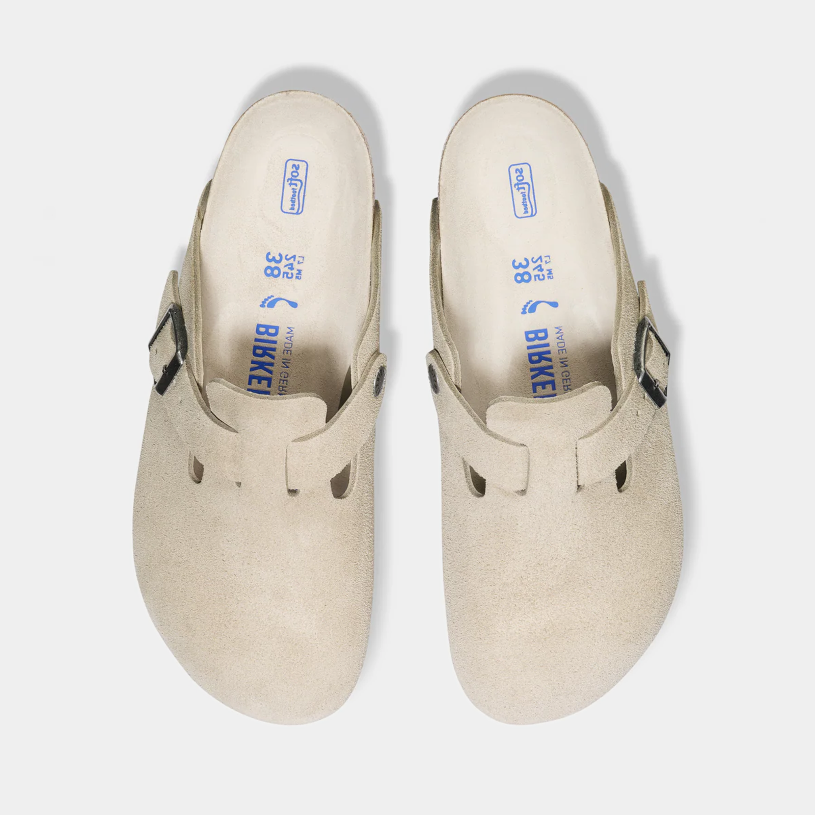 Boston SFB Oyster Tonal Footbed Suede Leather Flats
