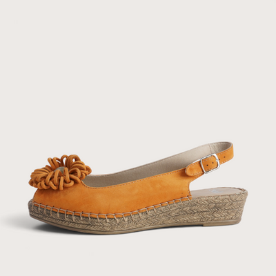 Erica Orange Suede Espadrille Wedges