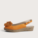 Erica Orange Suede Espadrille Wedges