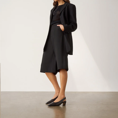 Noa Black Leather Heels