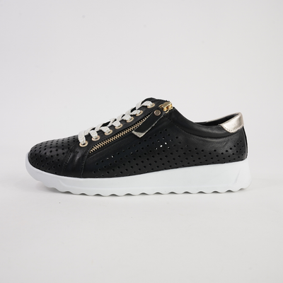 Eg256 Black Leather Sneakers