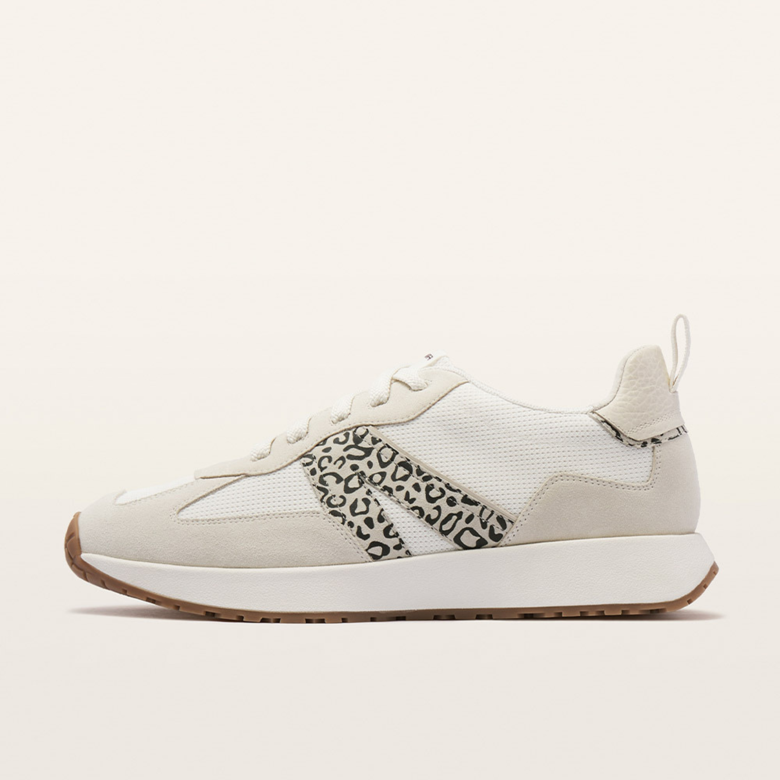 Axel II White Leather Leopard Sneakers
