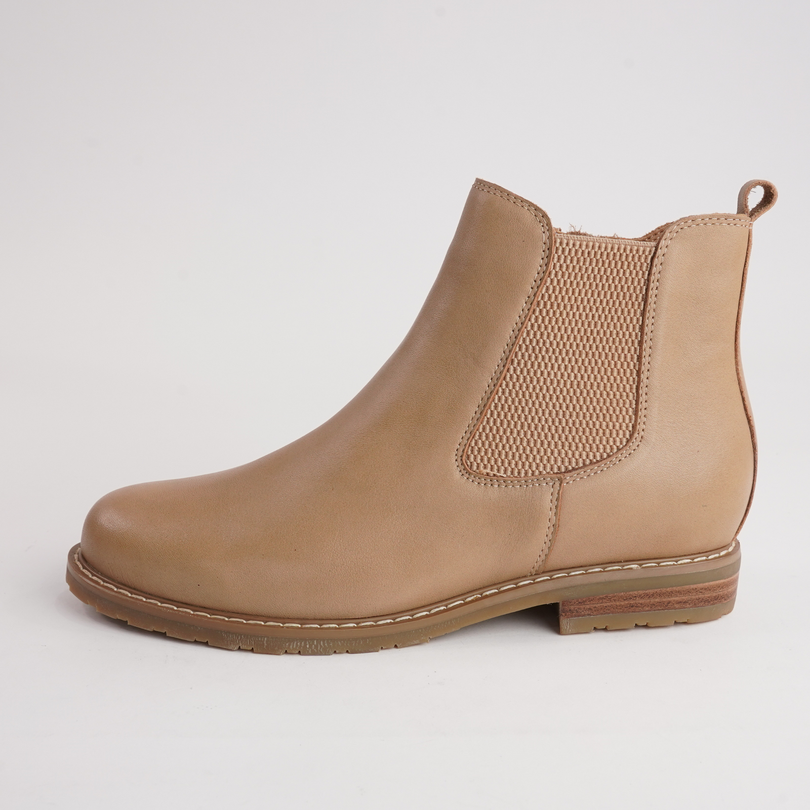Tamara Camel Leather Ankle Boots