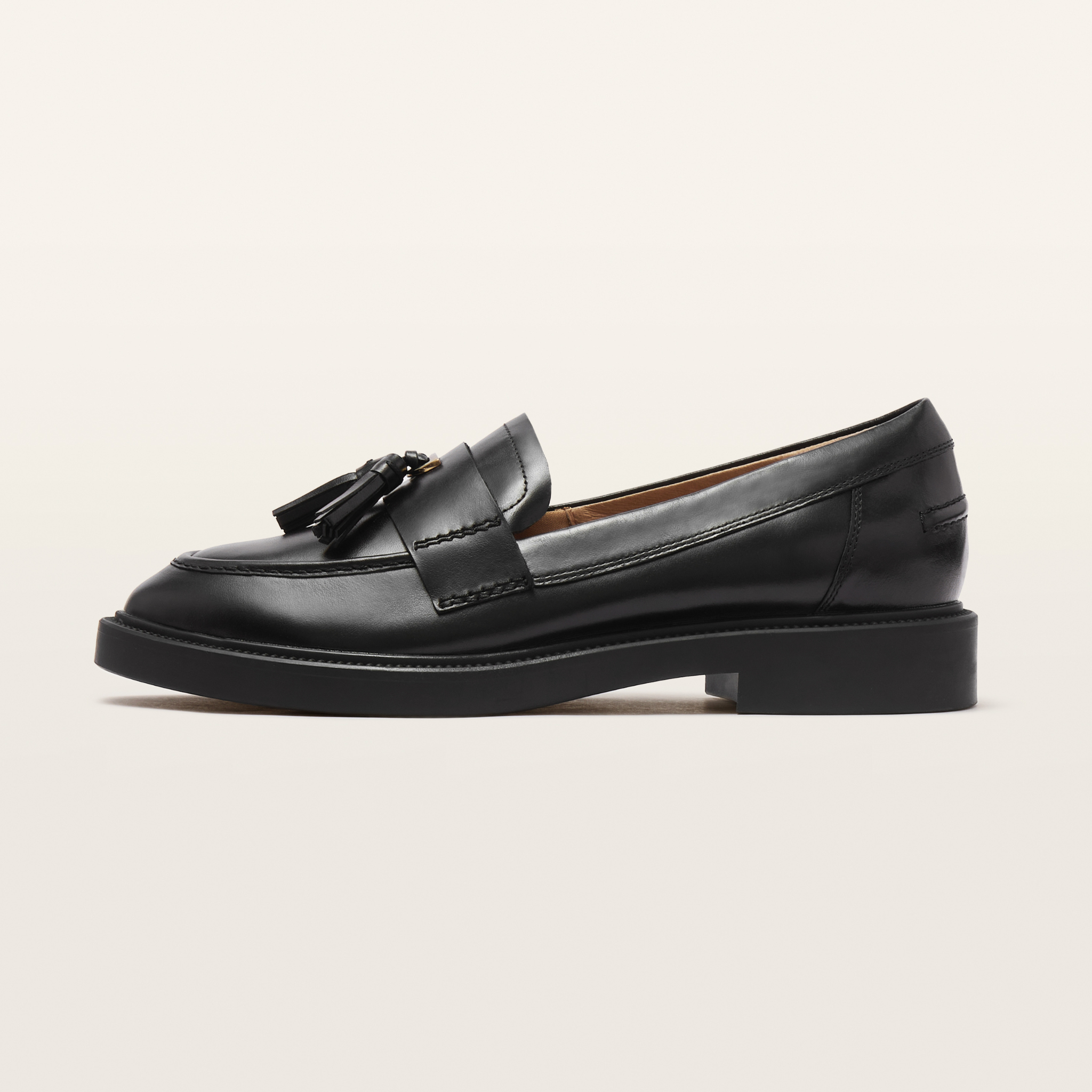 Octavia Black Polish Leather Loafers