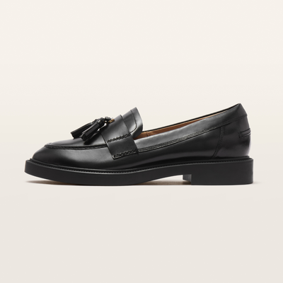 Octavia Black Polish Leather Loafers