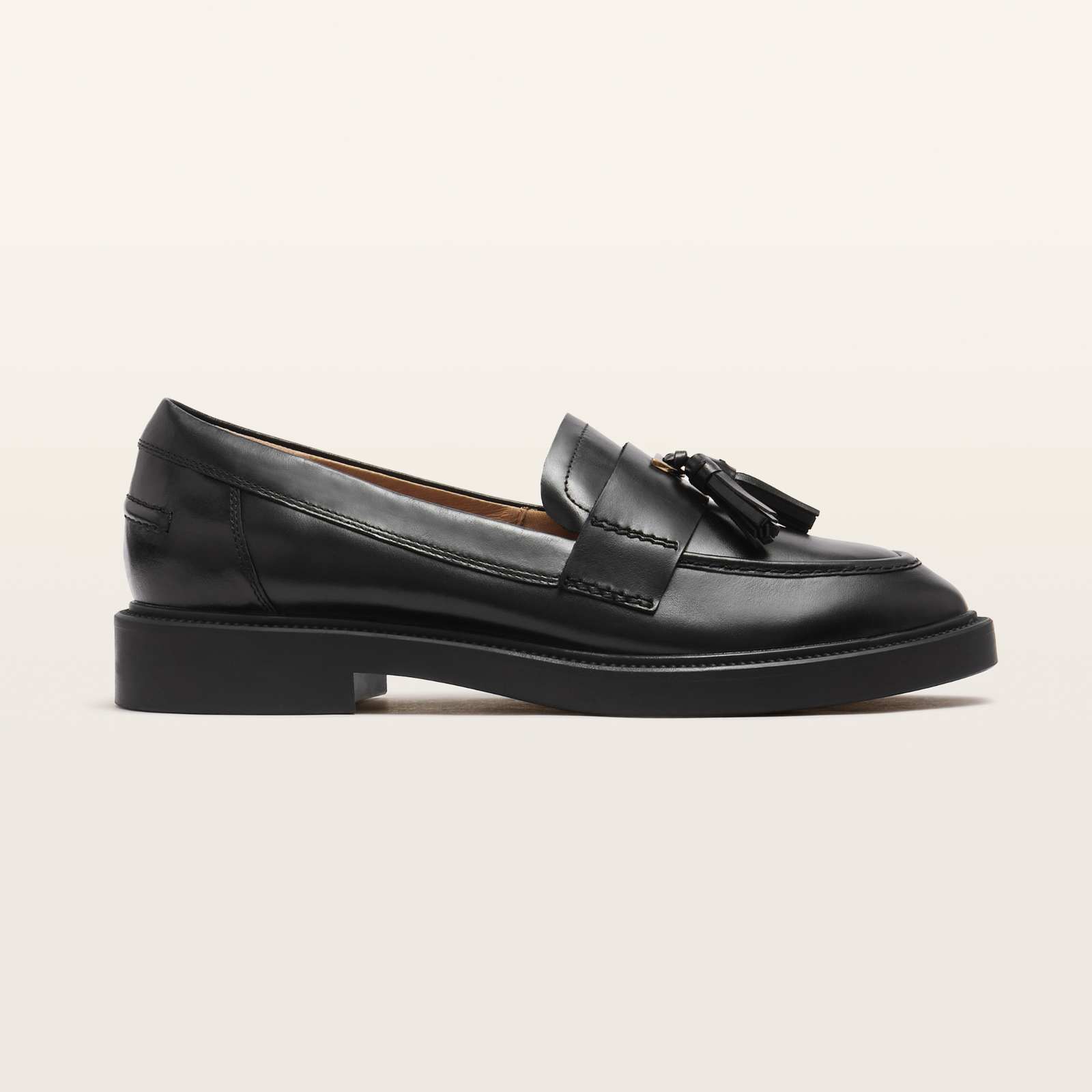 Octavia Black Polish Leather Loafers