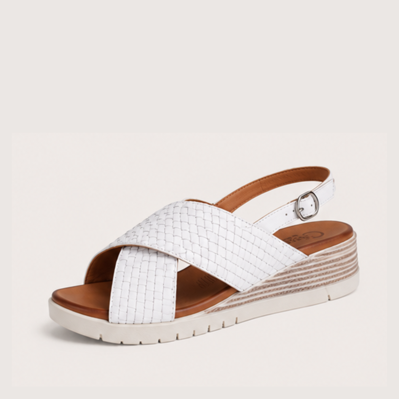Exile White Leather Sandals
