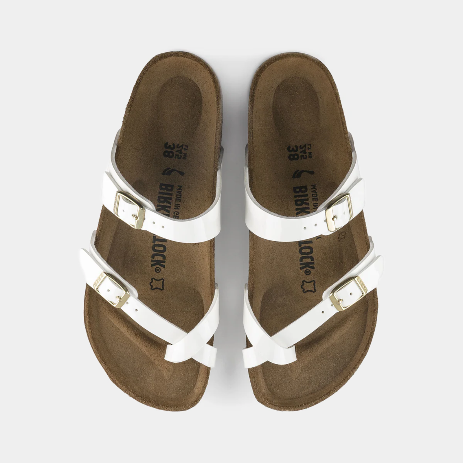 Mayari Patent White Birko-Flor Sandals