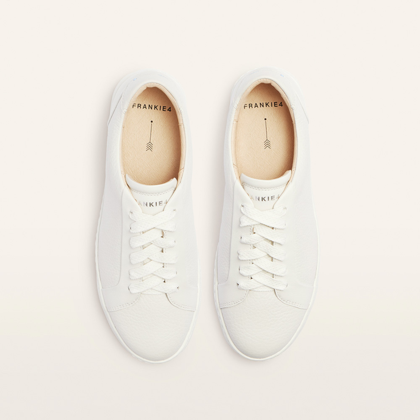 Mim V White Tumbled Leather Sneakers
