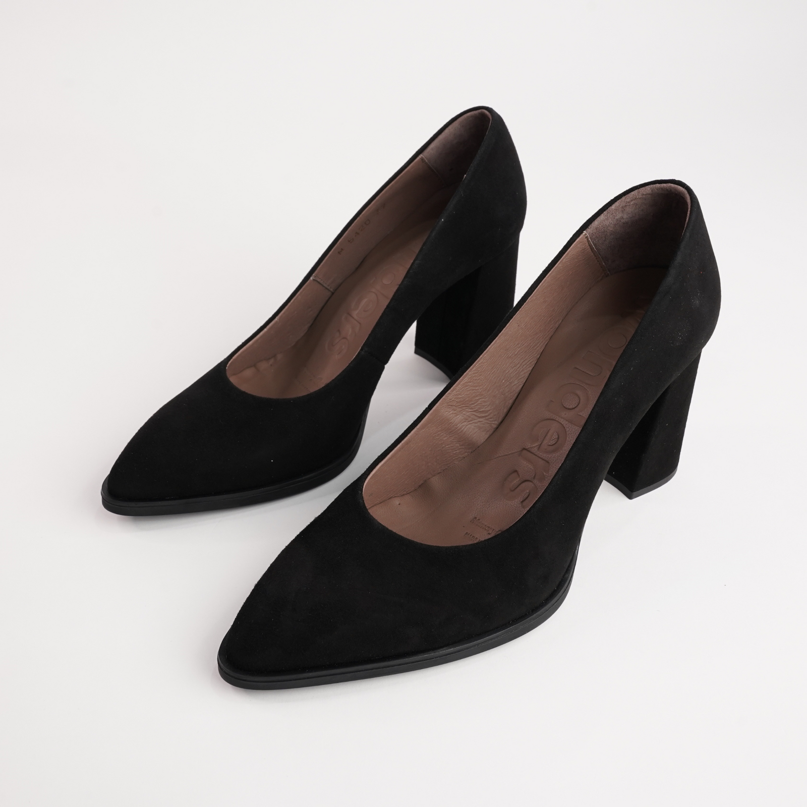 Sable Black Suede Leather Heels