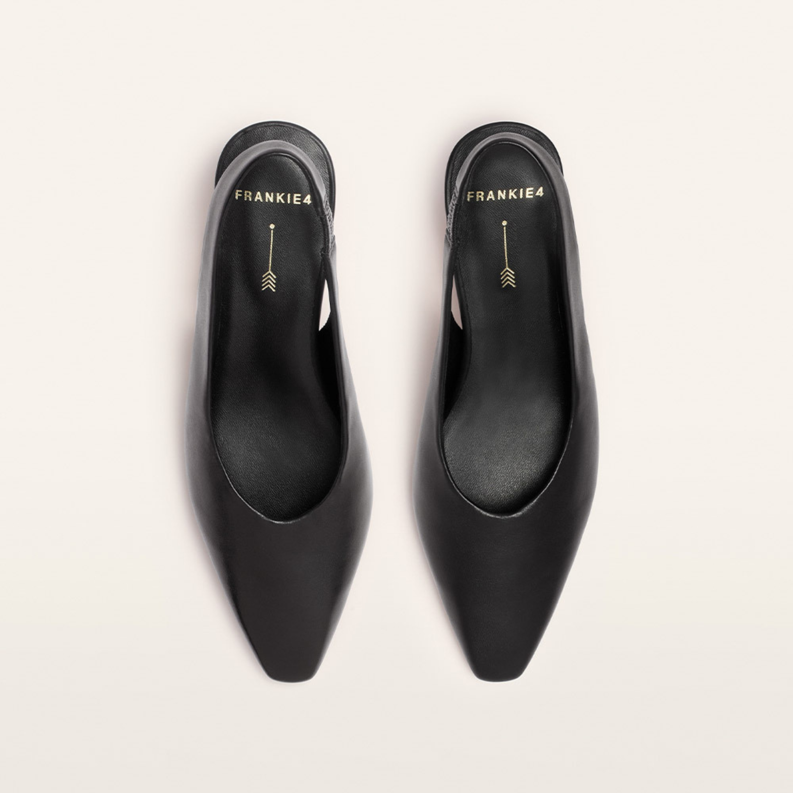 Noa Black Leather Heels