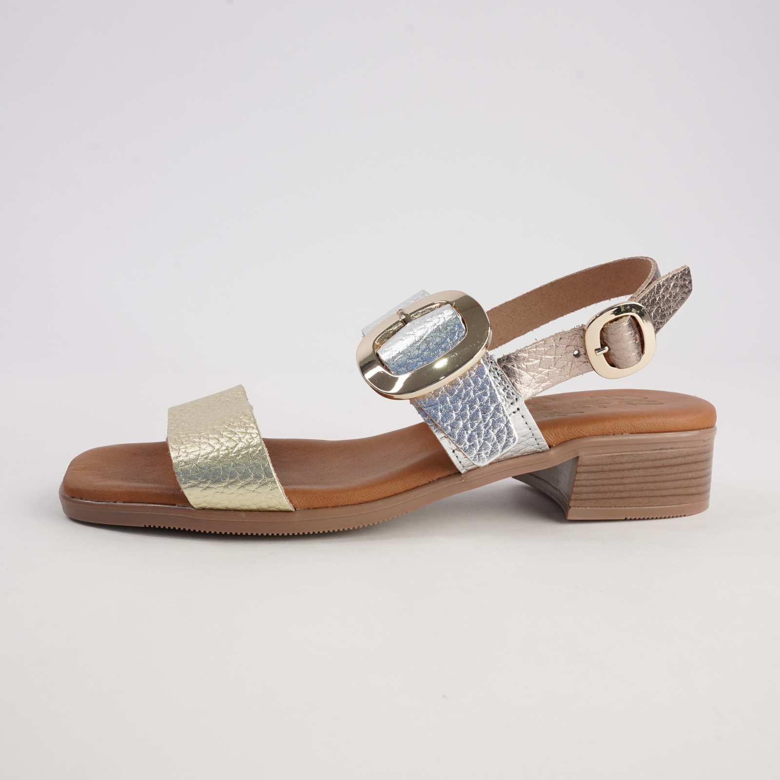 Trilly Platinum Multi Leather Sandals