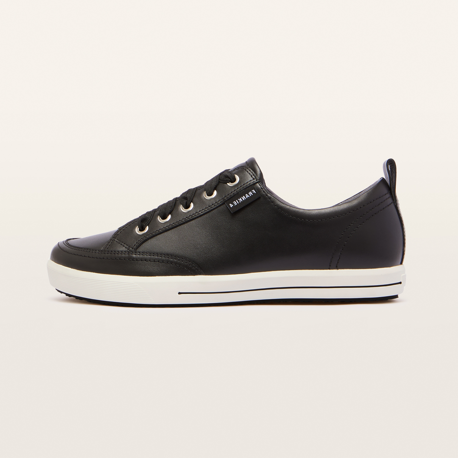 Ellie V Black Leather Sneakers