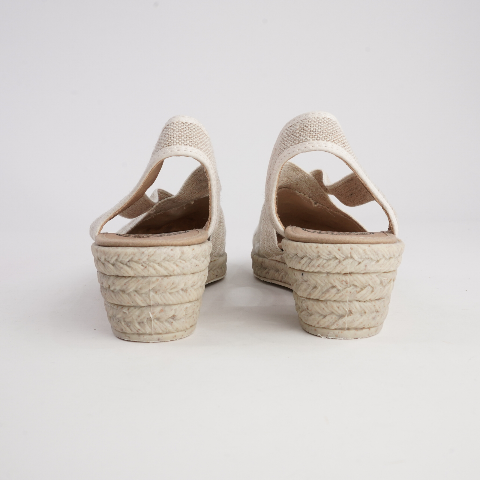 R18021 Beige Spot Espadrille Wedges