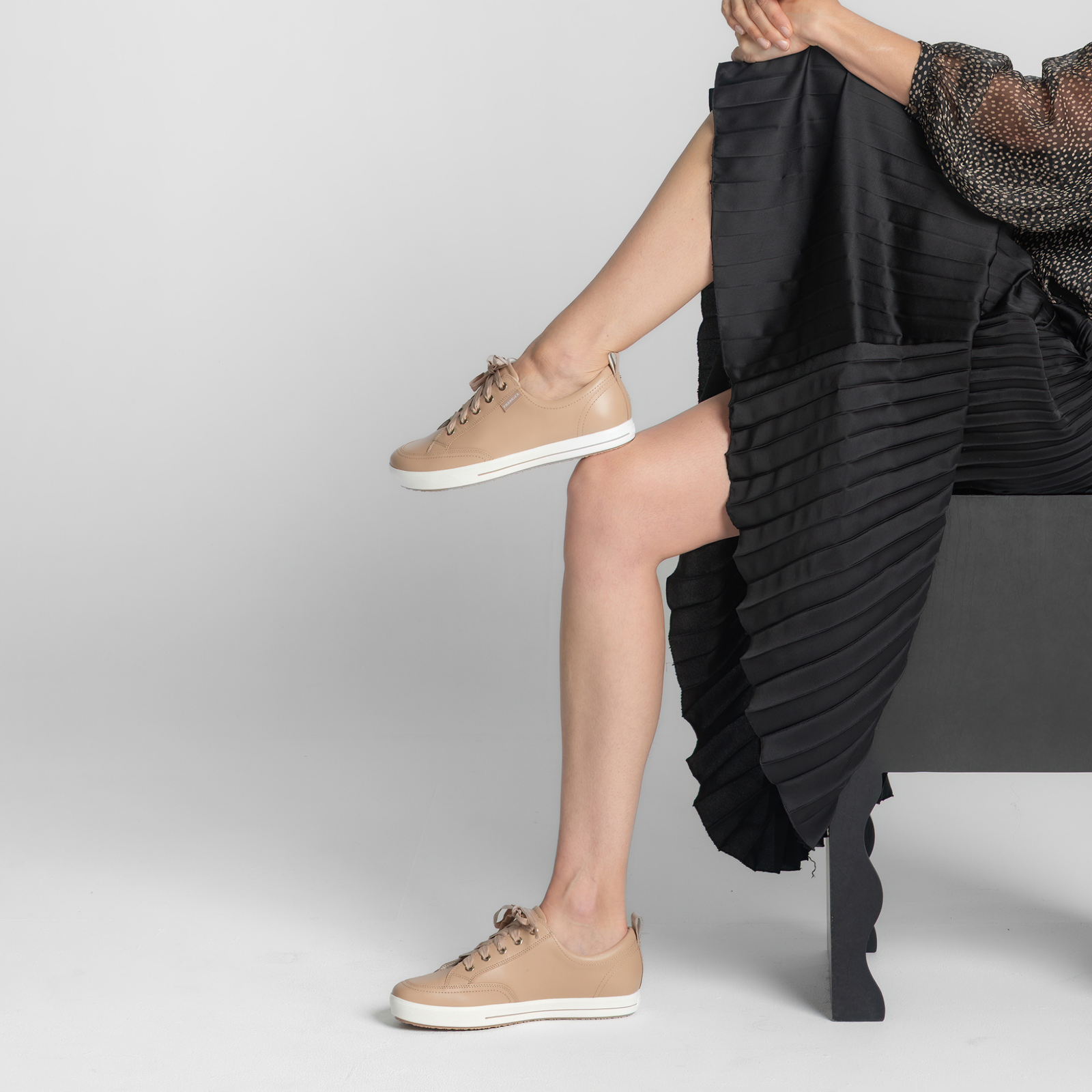 Ellie V Sand Leather Sneakers