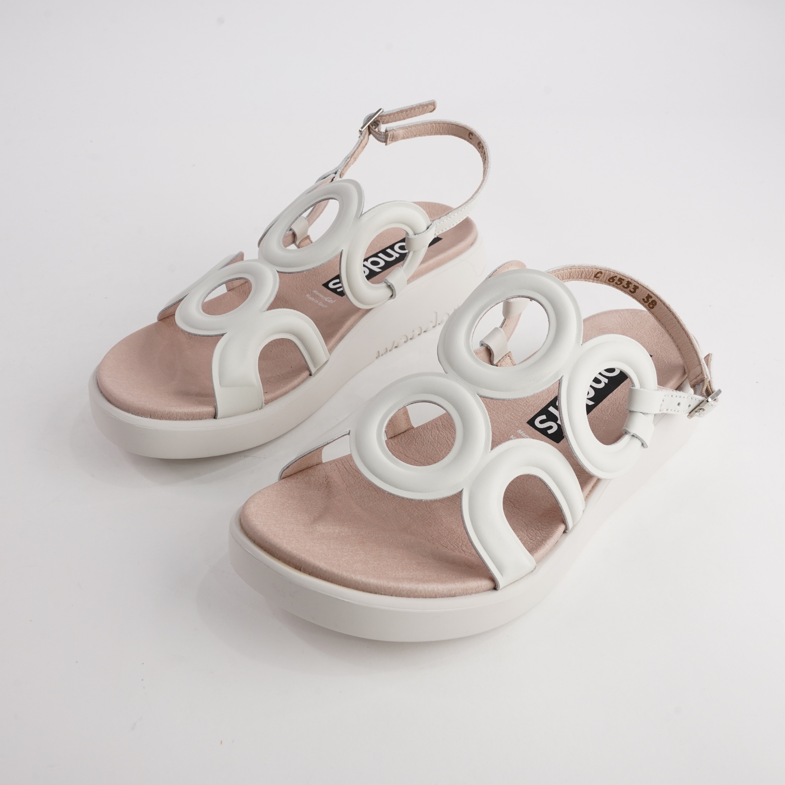 Ciara Off White Leather Sandals