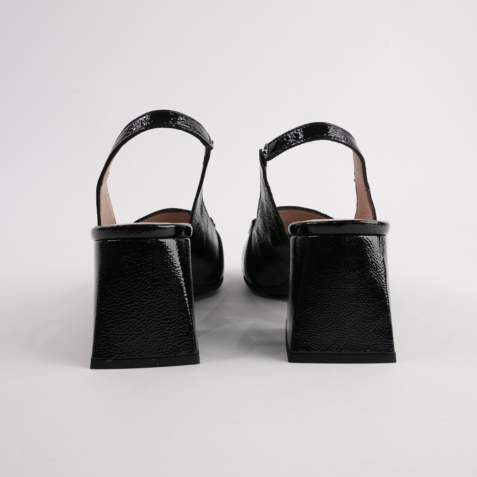 Heidi Black Leather Heels