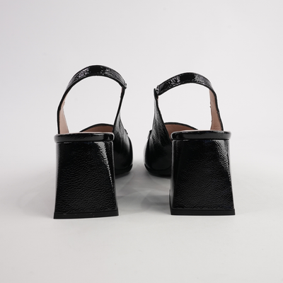Heidi Black Leather Heels