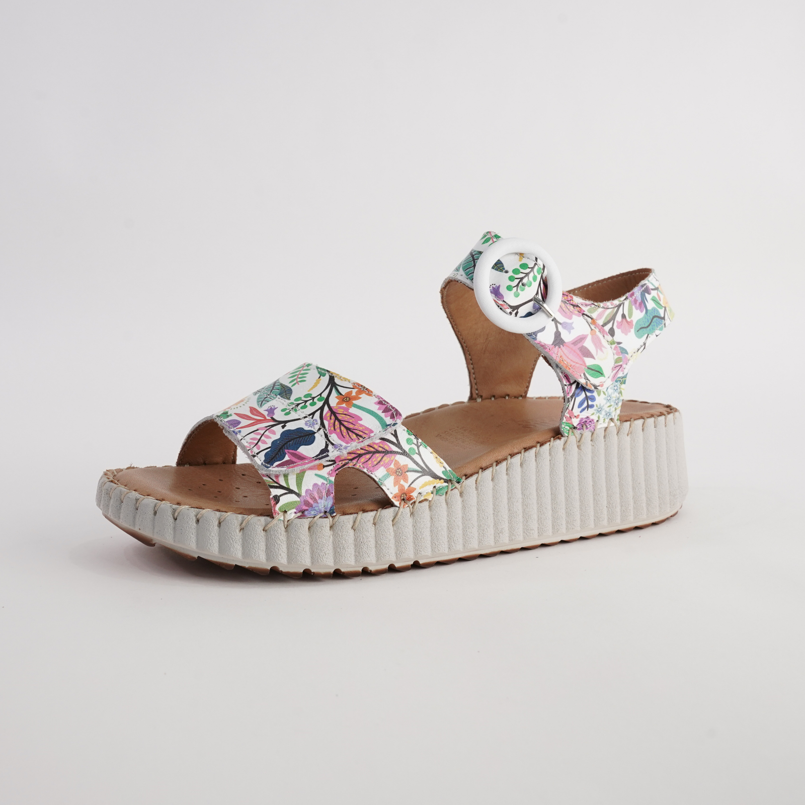 Tina Floral Leather Sandals