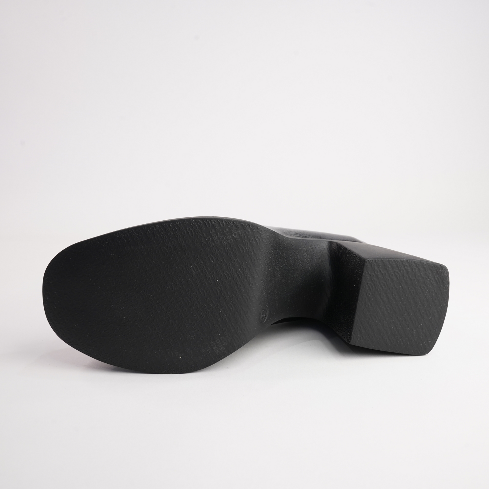 Callisto Black Leather Heels