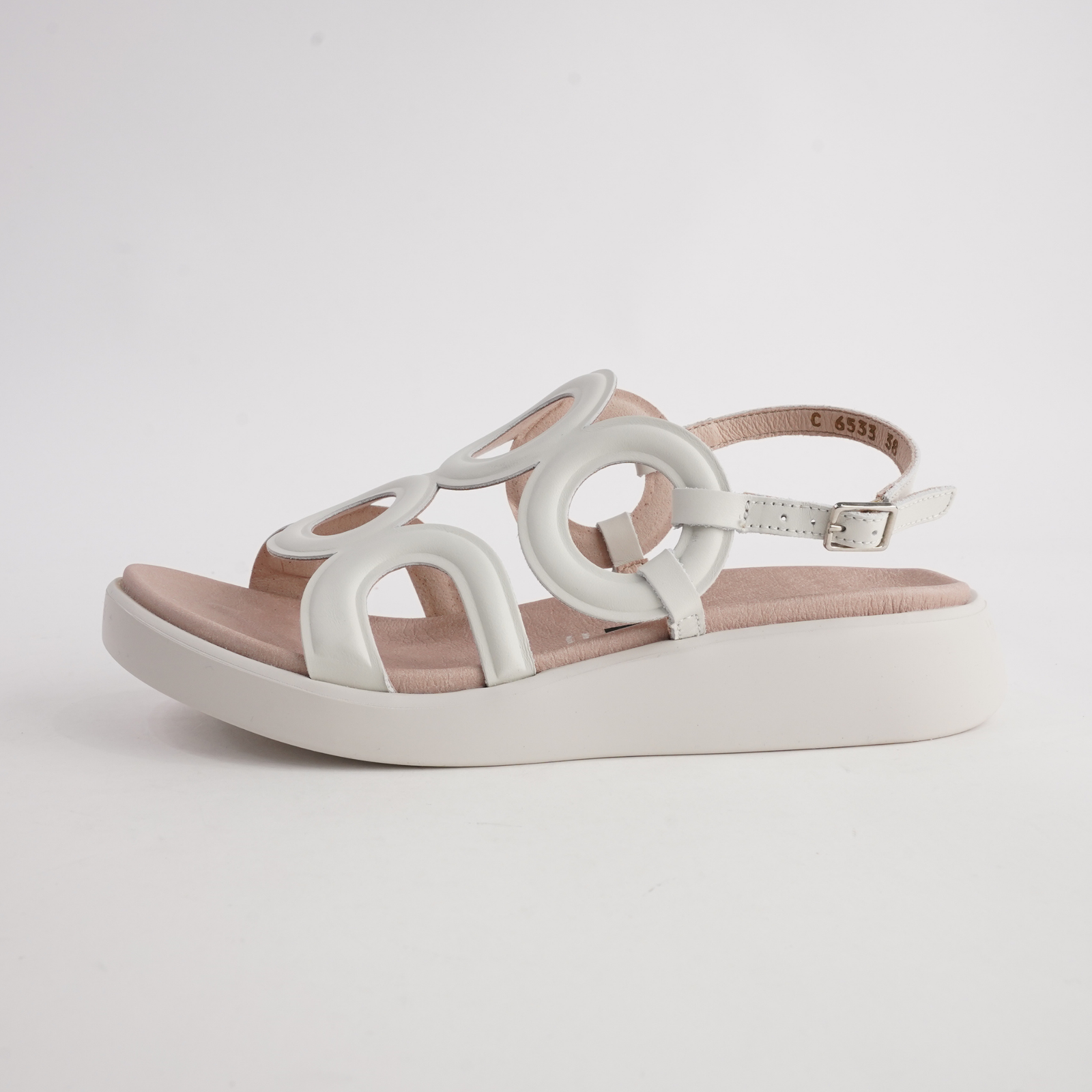 Ciara Off White Leather Sandals