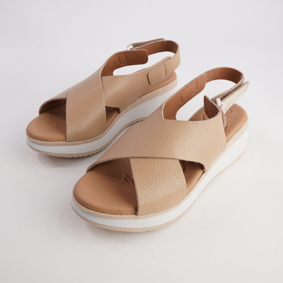 Selia Camel Leather Sandals