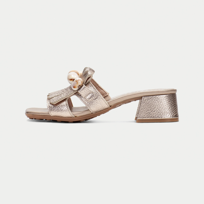 Hv254077 Champagne Leather Heels