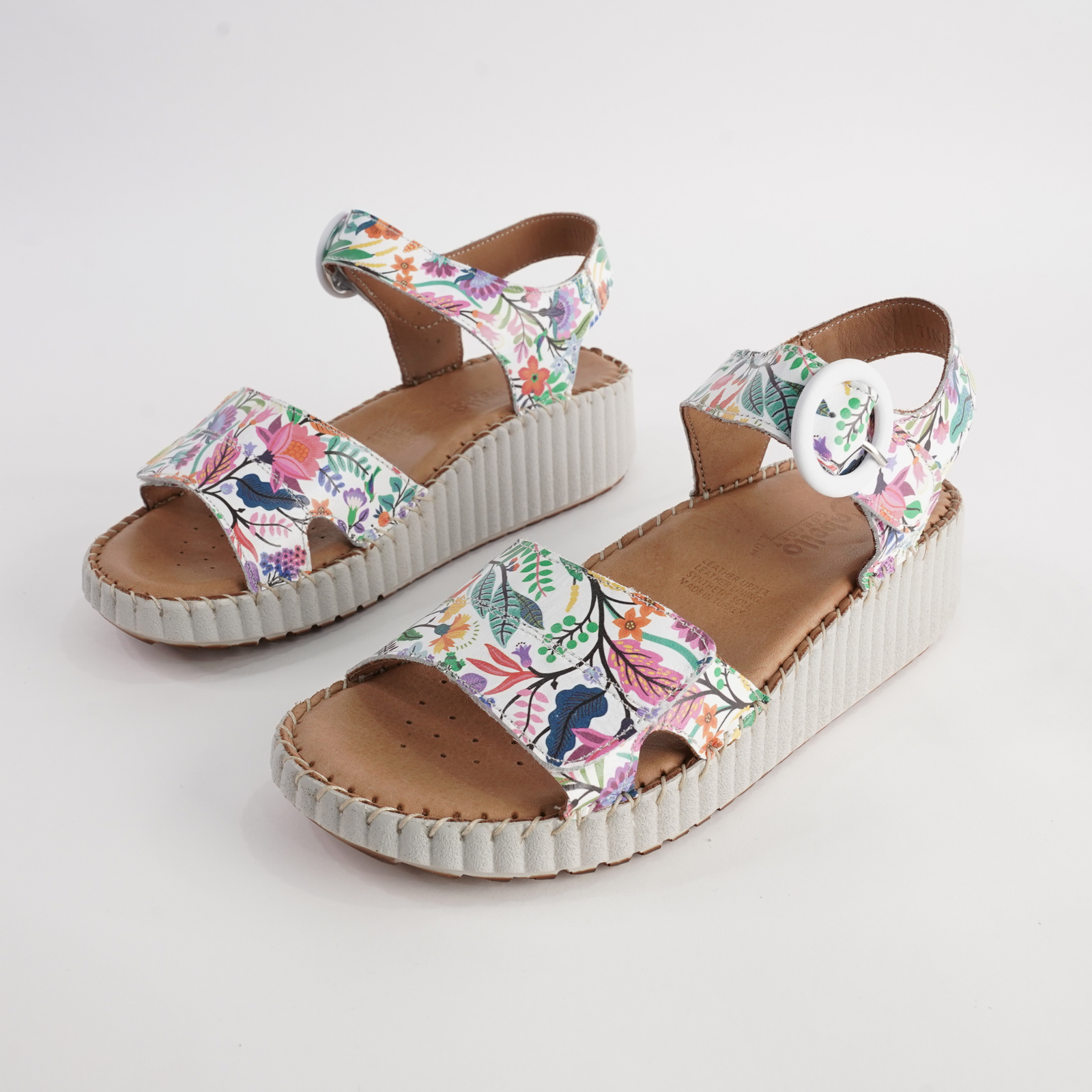 Tina Floral Leather Sandals