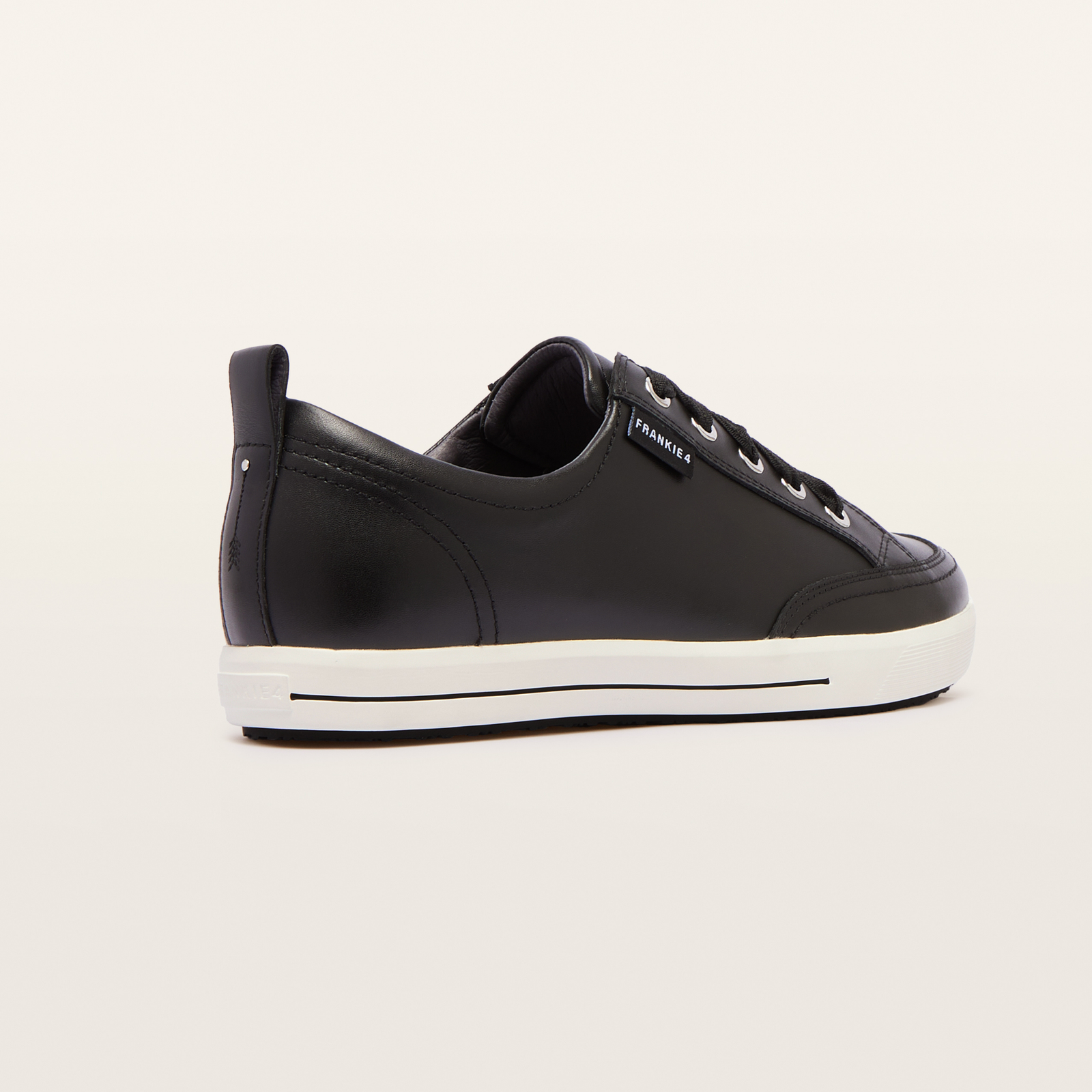 Ellie V Black Leather Sneakers