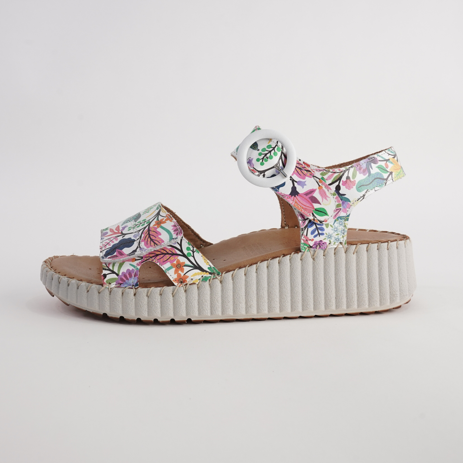 Tina Floral Leather Sandals