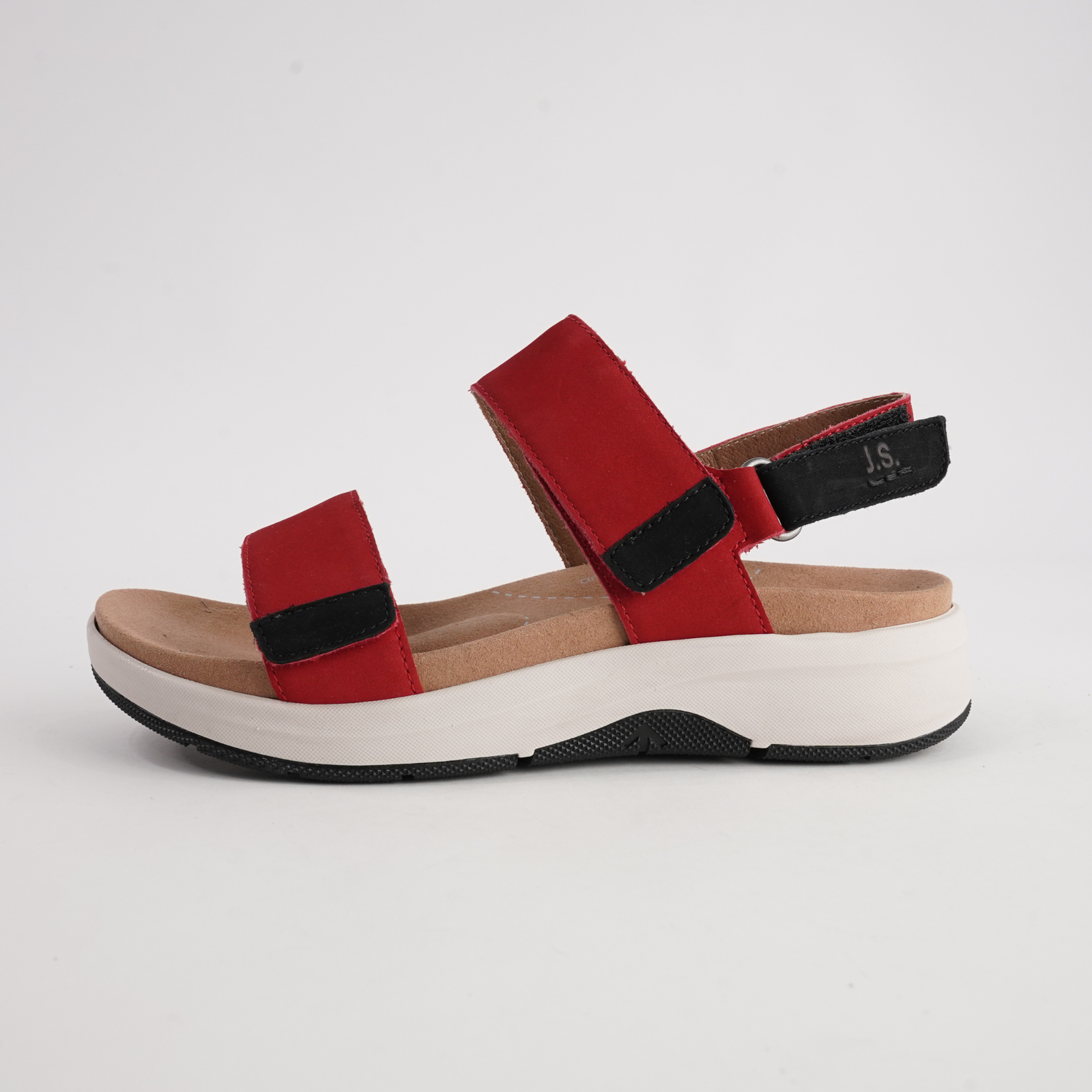 Estelle 04 Red Combi Leather Sandals