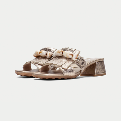 Hv254077 Champagne Leather Heels