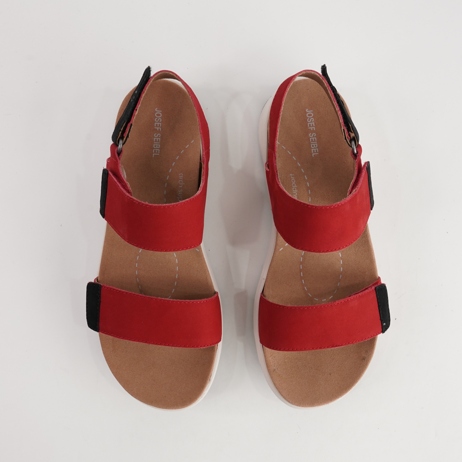 Estelle 04 Red Combi Leather Sandals