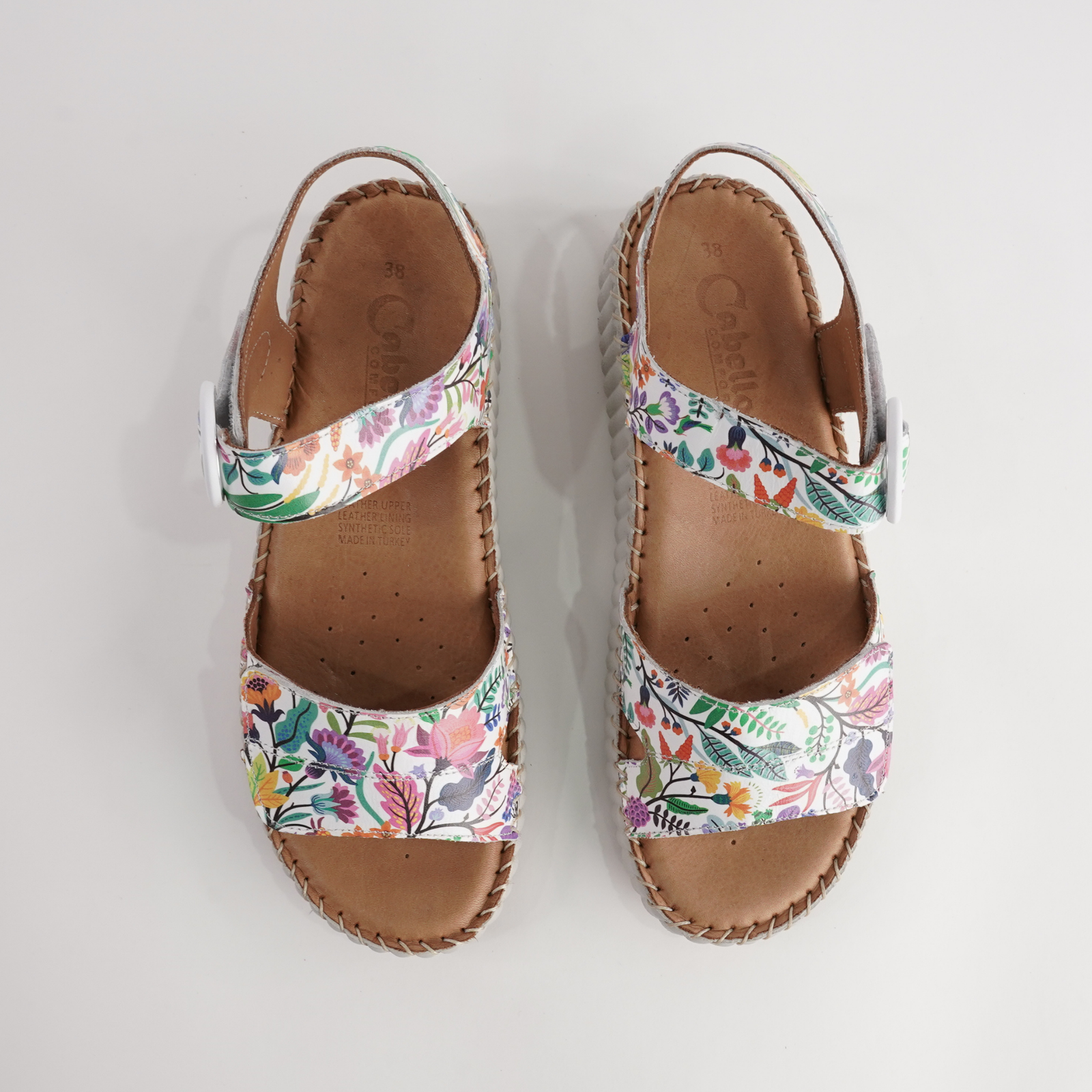 Tina Floral Leather Sandals