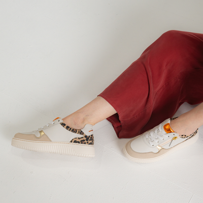 Demi Off White/ Natural Leather Sneakers
