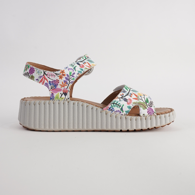 Tina Floral Leather Sandals