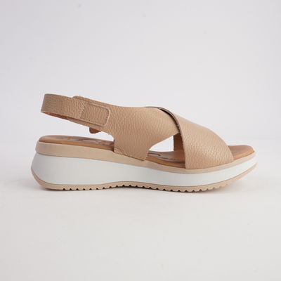 Selia Camel Leather Sandals