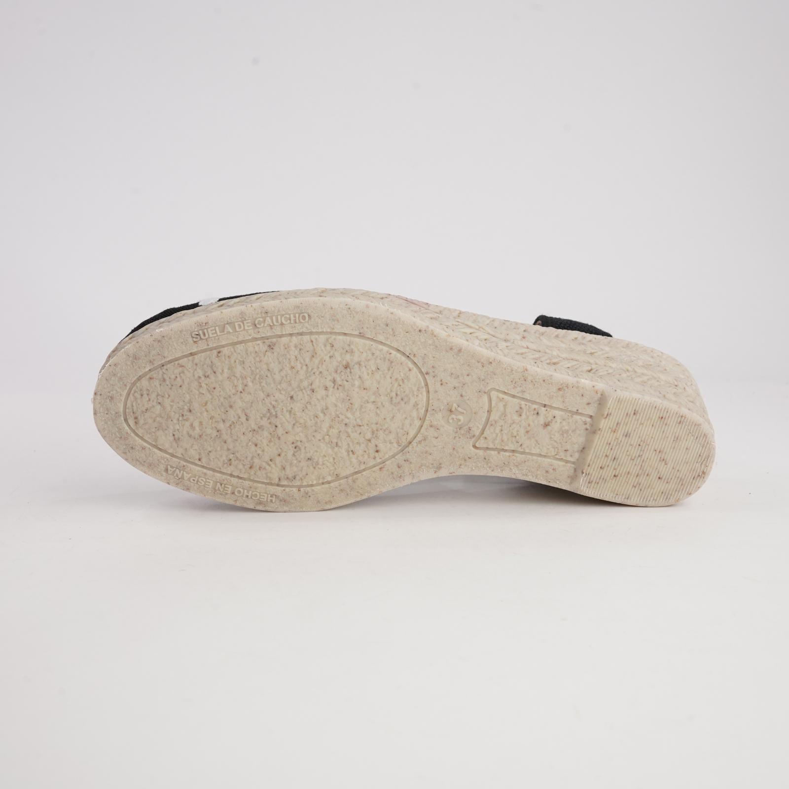 R18021 Black Spot Espadrille Wedges