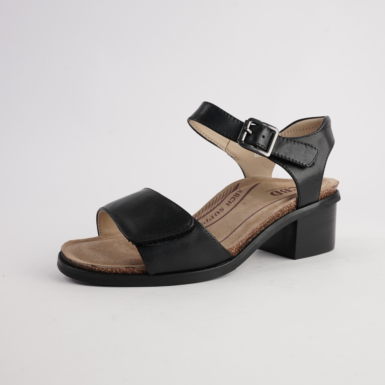 Kristy Black Leather Heels