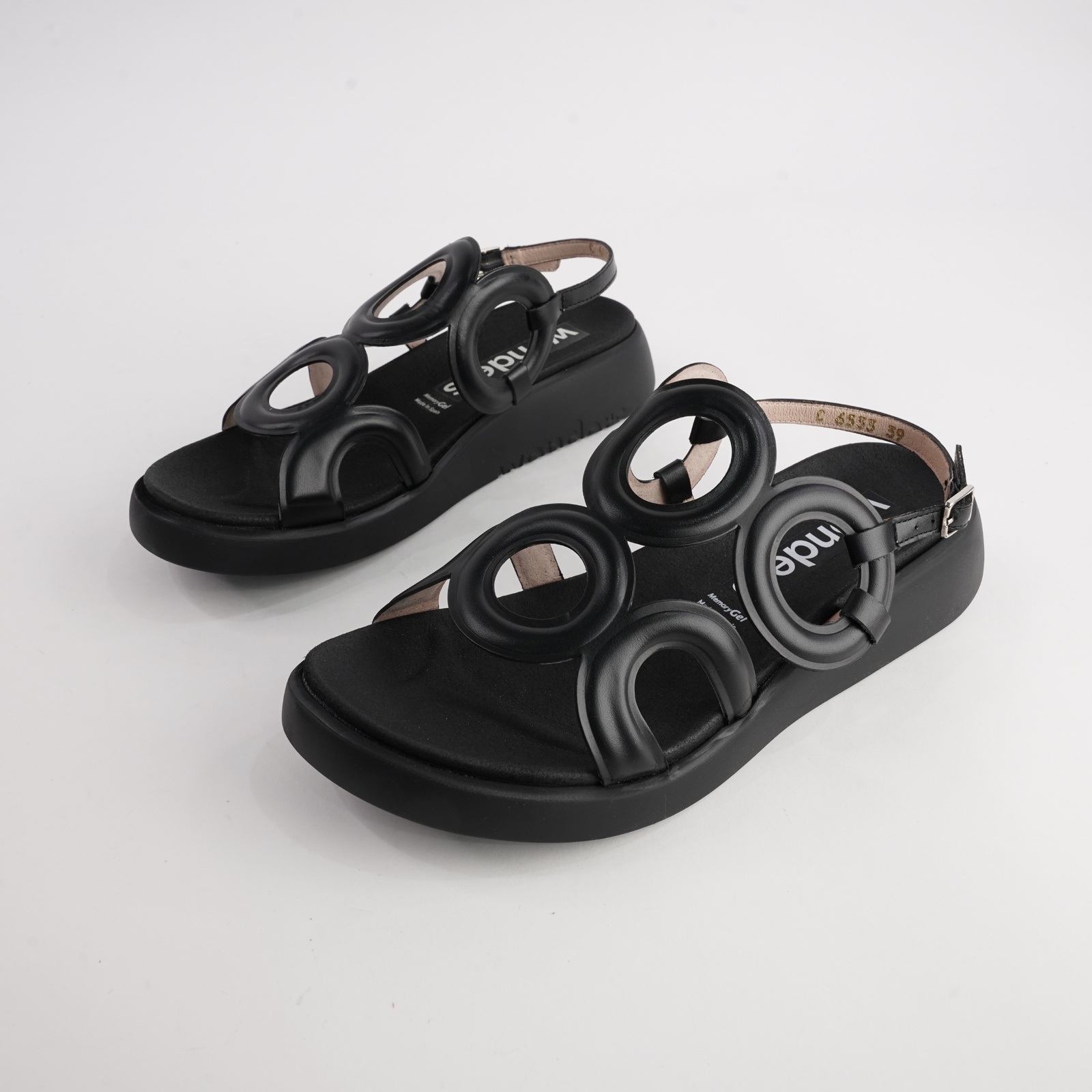 Ciara Black Leather Sandals