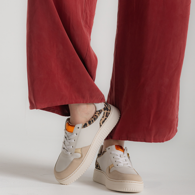 Demi Off White/ Natural Leather Sneakers